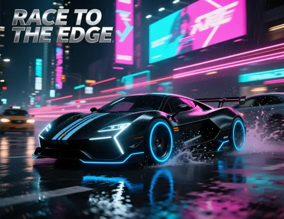 Velocity Rush: Underground yarış oyunu - gece yarışı sahnesi
